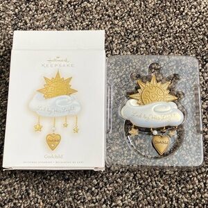 Hallmark Gold and White Godchild Ornament